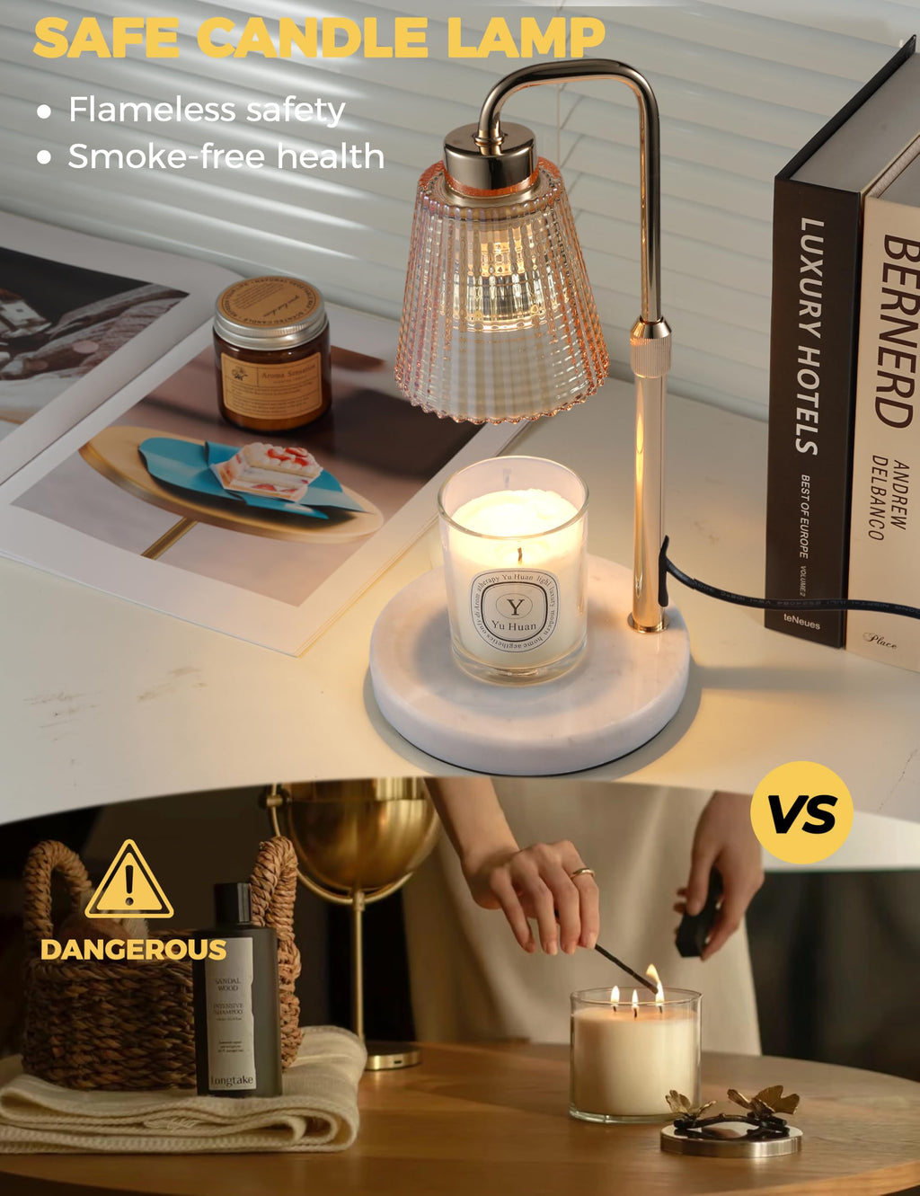 GODONLIF Candle Warmer Lamp with Cycle Timer, Birthday Gifts for Women Mom Her, House Warming Gifts New Home Room Decor, Wax Melt Warmer for Jar Candles with 2 Bulbs