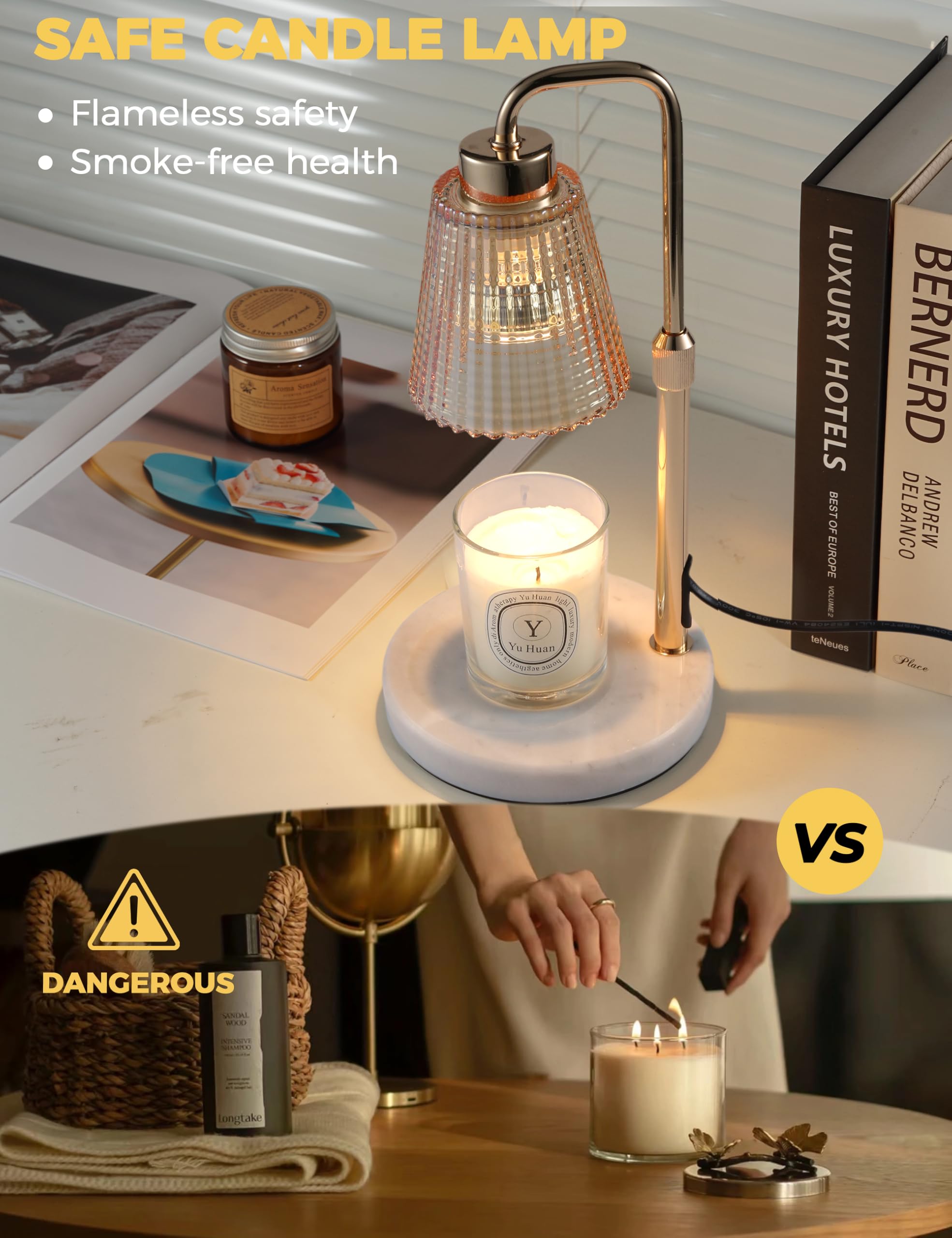 GODONLIF Candle Warmer Lamp with Cycle Timer, Birthday Gifts for Women Mom Her, House Warming Gifts New Home Room Decor, Wax Melt Warmer for Jar Candles with 2 Bulbs