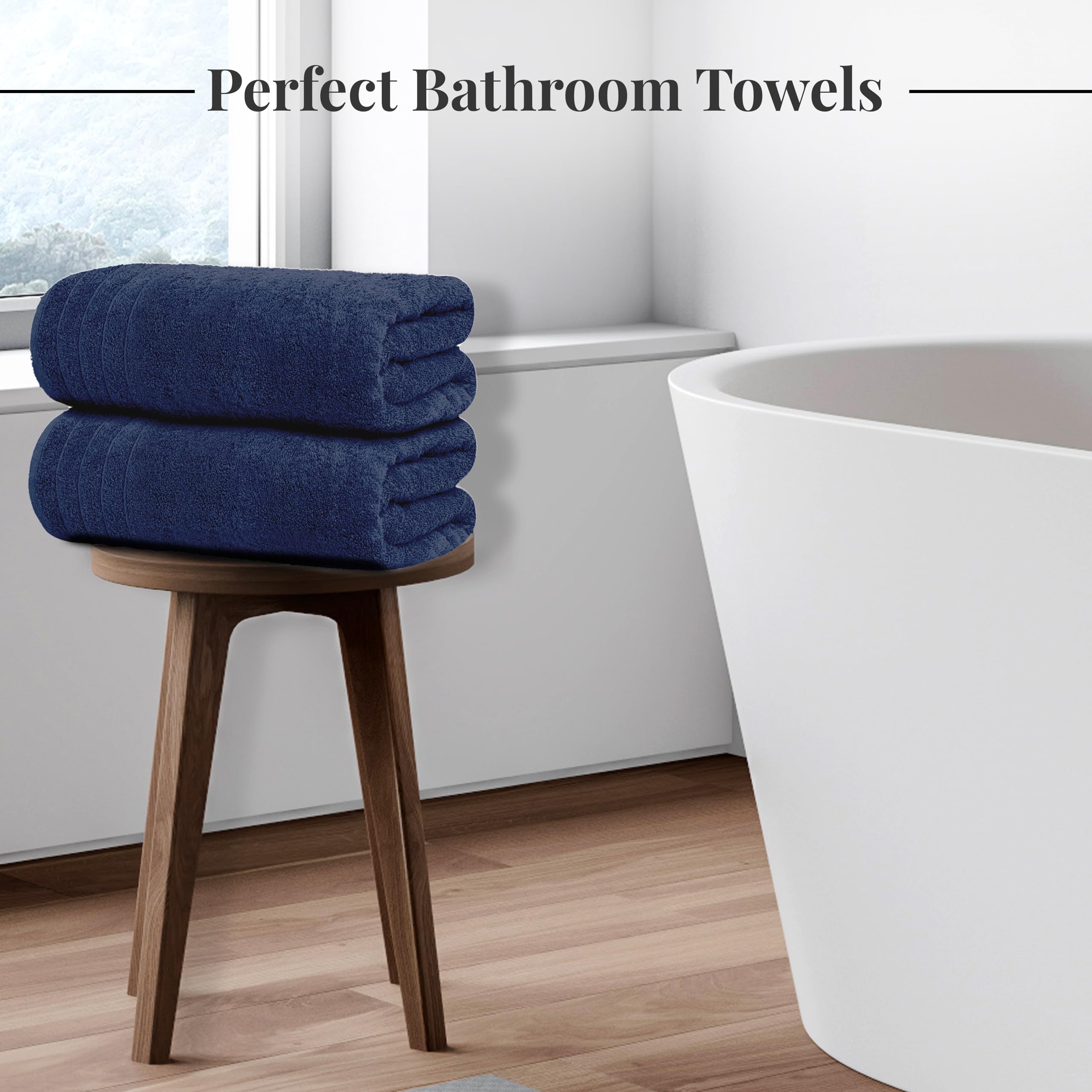 Tens Towels Pack of 8 Towels Set, 2 Extra Large Bath, 2 Hand, 4 Washcloths, 100% Cotton, Lighter Weight, Quicker to Dry, Super Absorbent, Perfect for Bathroom, Dark Grey
