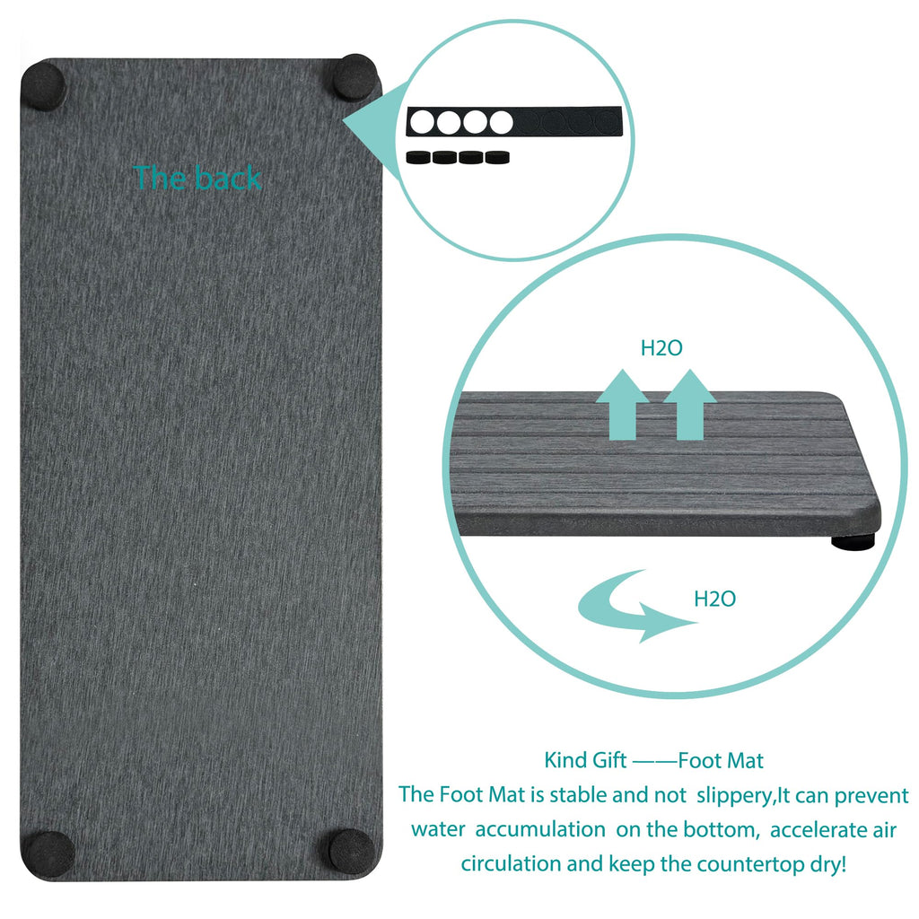 NiuYichee 2 PCS Water Absorbent diatomite Coasters, 8.3" x 4" Water Absorbing Stone Tray for Sink, Stone Drying mat for Kitchen Counter, Stone soap Tray Used for Hand Soaps & toiletries & Plants