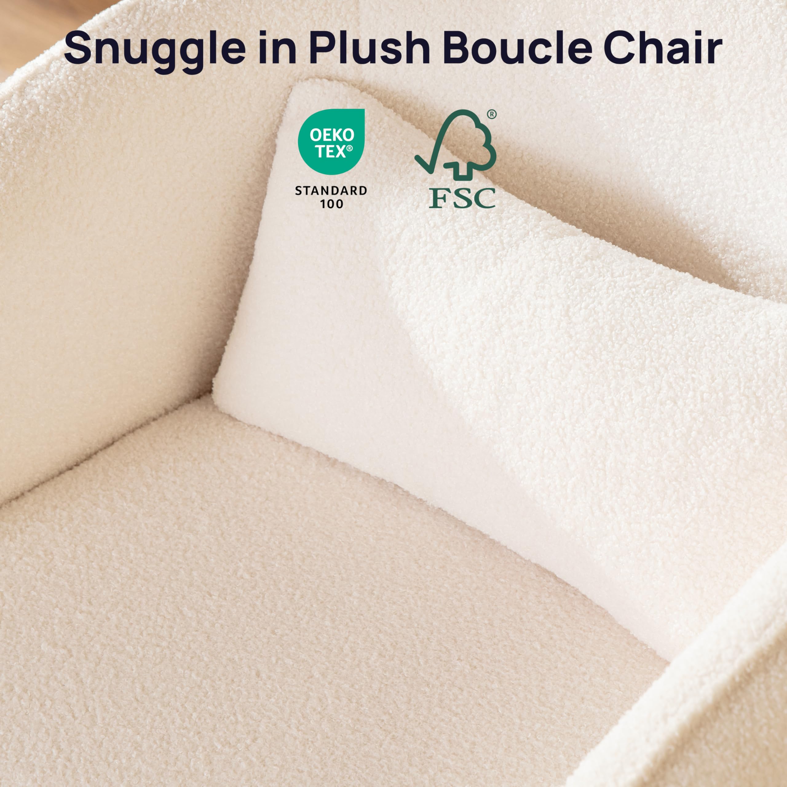 Oversized Boucle Swivel Accent Chair with 82L Hidden Storage, 360° Swivel Barrel Chair for Living Room, Small Space, Bedroom, Nursery, Modern Comfy Cloud Armchair Single Sofa, Cream White Sherpa&Teddy