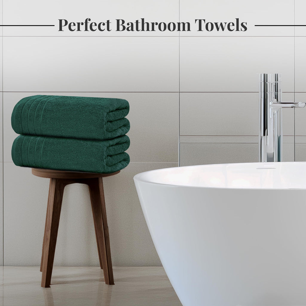 Tens Towels Pack of 8 Towels Set, 2 Extra Large Bath, 2 Hand, 4 Washcloths, 100% Cotton, Lighter Weight, Quicker to Dry, Super Absorbent, Perfect for Bathroom, Dark Grey