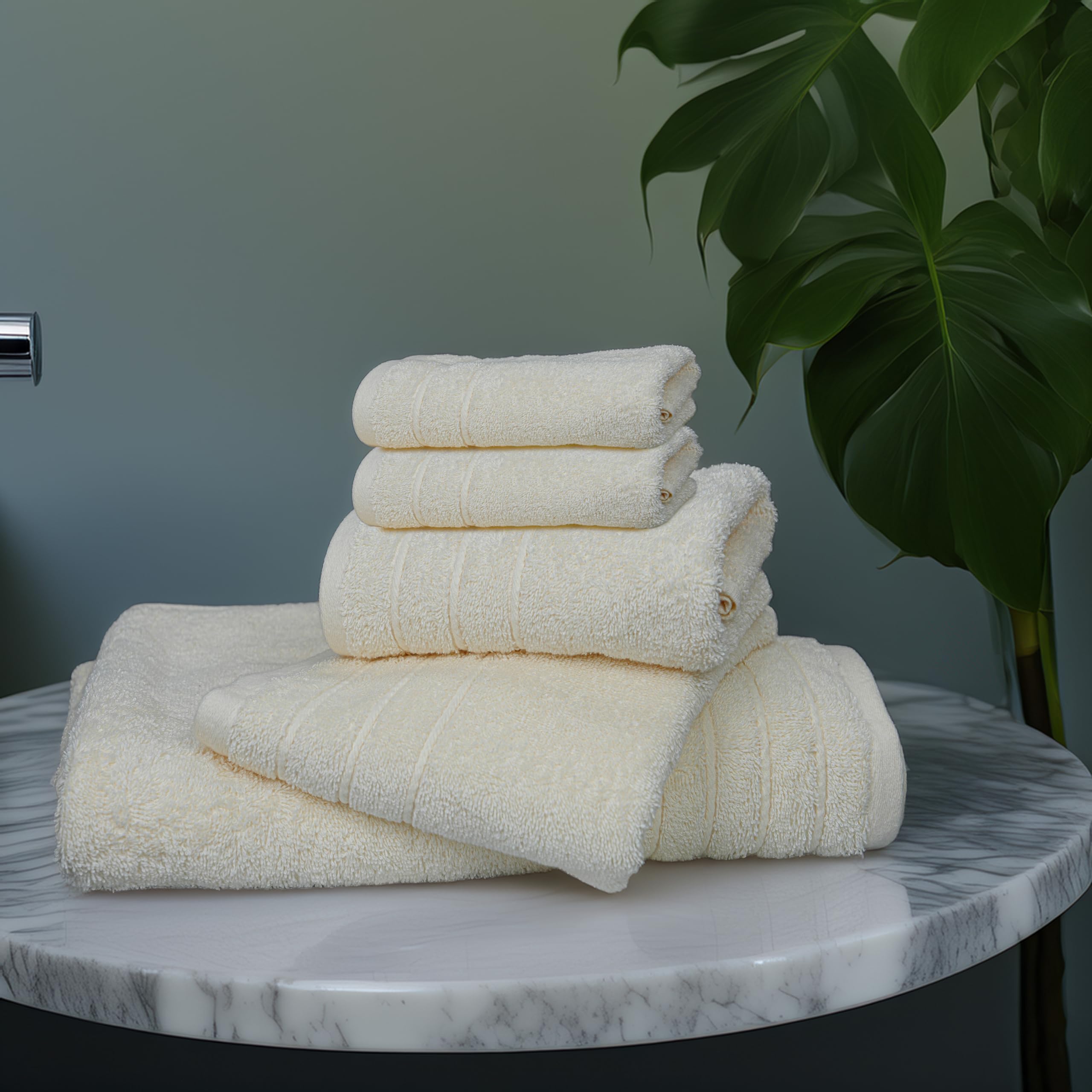 Tens Towels Pack of 8 Towels Set, 2 Extra Large Bath, 2 Hand, 4 Washcloths, 100% Cotton, Lighter Weight, Quicker to Dry, Super Absorbent, Perfect for Bathroom, Dark Grey