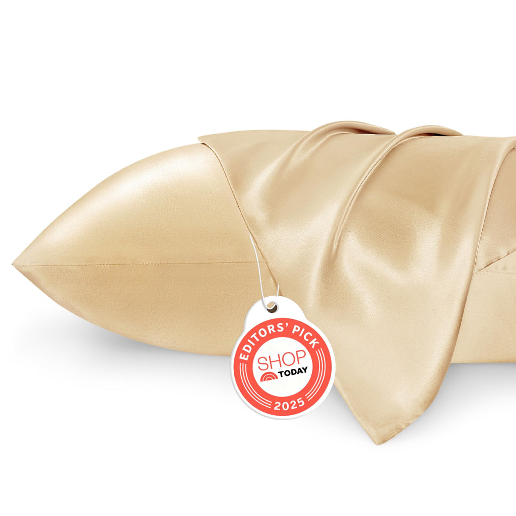 Bedsure Satin Pillowcases, Similar to Silk Pillow Cases Queen Size Set of 2, Cooling Pillow Case for Sleeping Women with Envelope Closure, Gifts for Women Men, Beige, 20x30 Inches, 2pcs