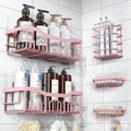 EUDELE Adhesive Shower Caddy, 5 Pack Rustproof Stainless Steel Bath Organizers With Large Capacity, No Drilling Shelves for Bathroom Storage & Home Decor