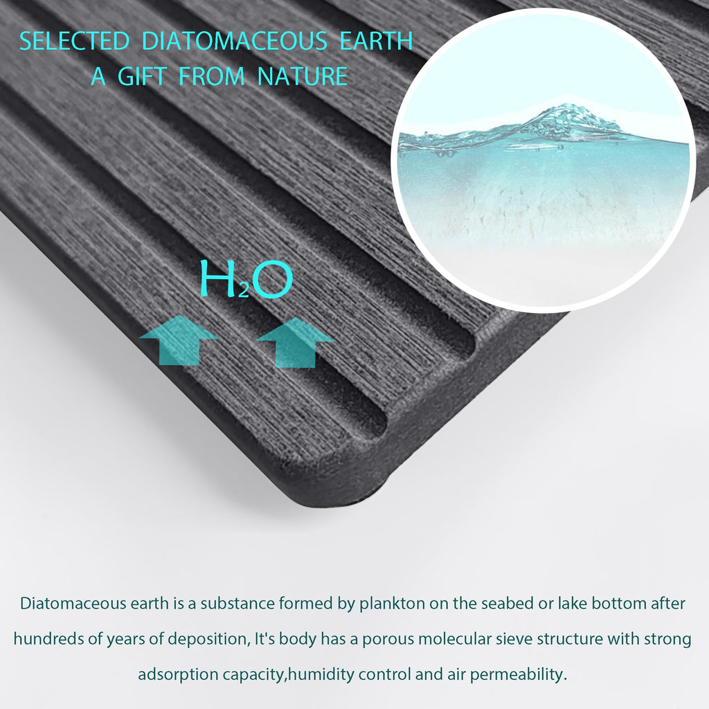 NiuYichee 2 PCS Water Absorbent diatomite Coasters, 8.3" x 4" Water Absorbing Stone Tray for Sink, Stone Drying mat for Kitchen Counter, Stone soap Tray Used for Hand Soaps & toiletries & Plants