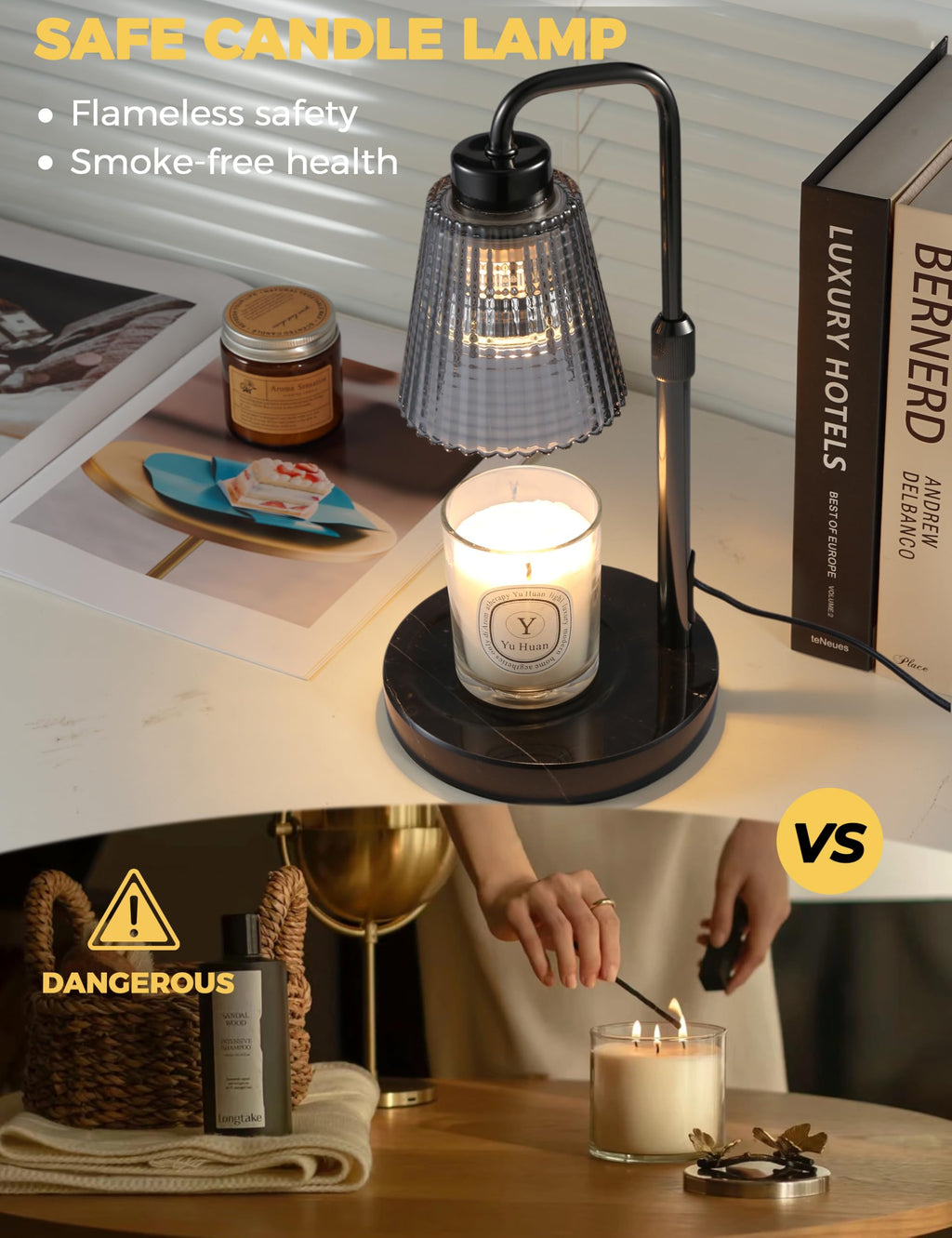 GODONLIF Candle Warmer Lamp with Cycle Timer, Birthday Gifts for Women Mom Her, House Warming Gifts New Home Room Decor, Wax Melt Warmer for Jar Candles with 2 Bulbs