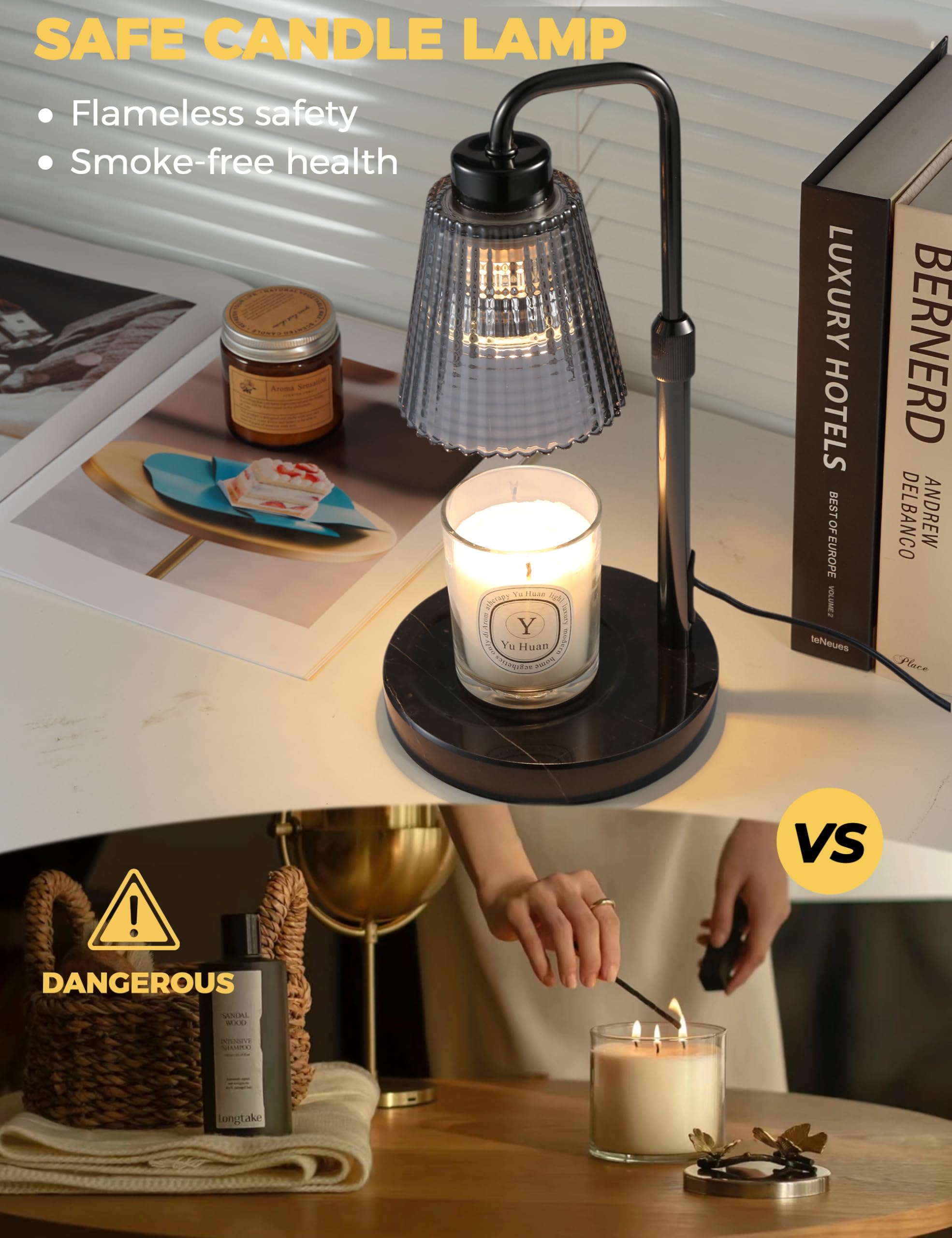 GODONLIF Candle Warmer Lamp with Cycle Timer, Birthday Gifts for Women Mom Her, House Warming Gifts New Home Room Decor, Wax Melt Warmer for Jar Candles with 2 Bulbs