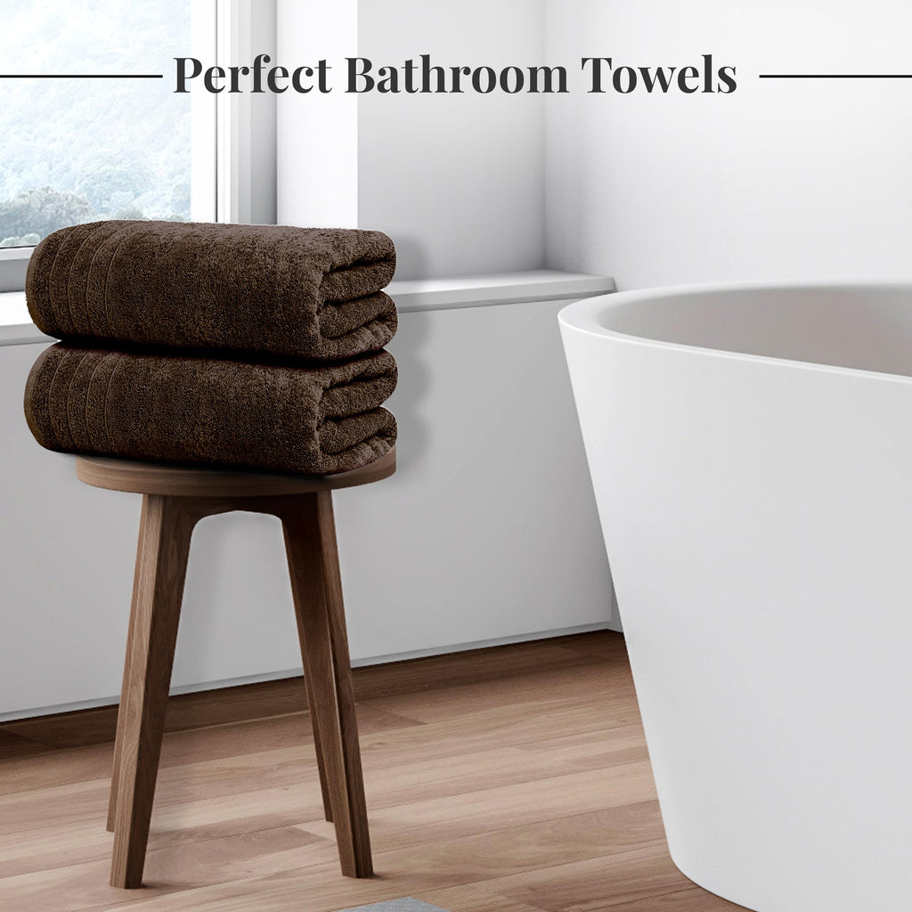 Tens Towels Pack of 8 Towels Set, 2 Extra Large Bath, 2 Hand, 4 Washcloths, 100% Cotton, Lighter Weight, Quicker to Dry, Super Absorbent, Perfect for Bathroom, Dark Grey