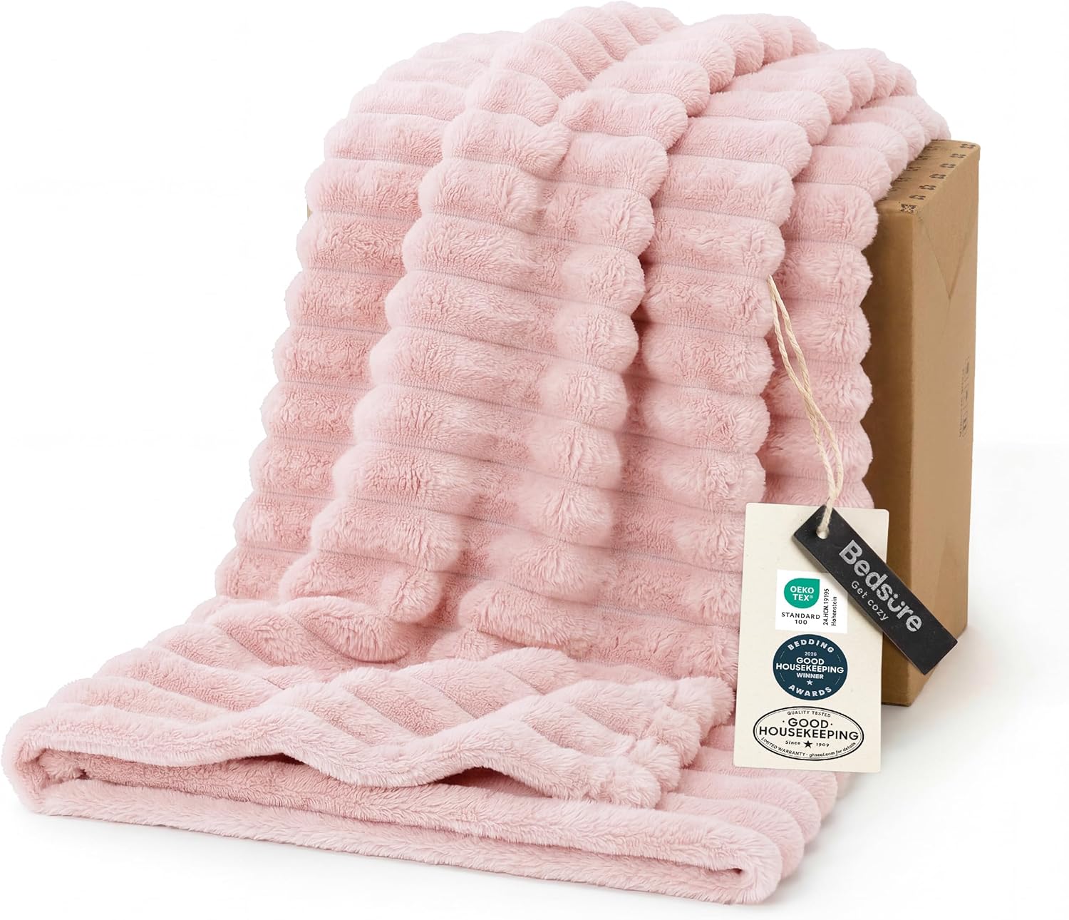 Bedsure GentleSoft White Throw Blanket for Couch - Graduation Gifts Teacher Birthday Gifts for Women Mom Her Girls, Cozy Fleece Blanket for Sofa Bed Living Room Home Decor, Off White, 50x60 Inchess
