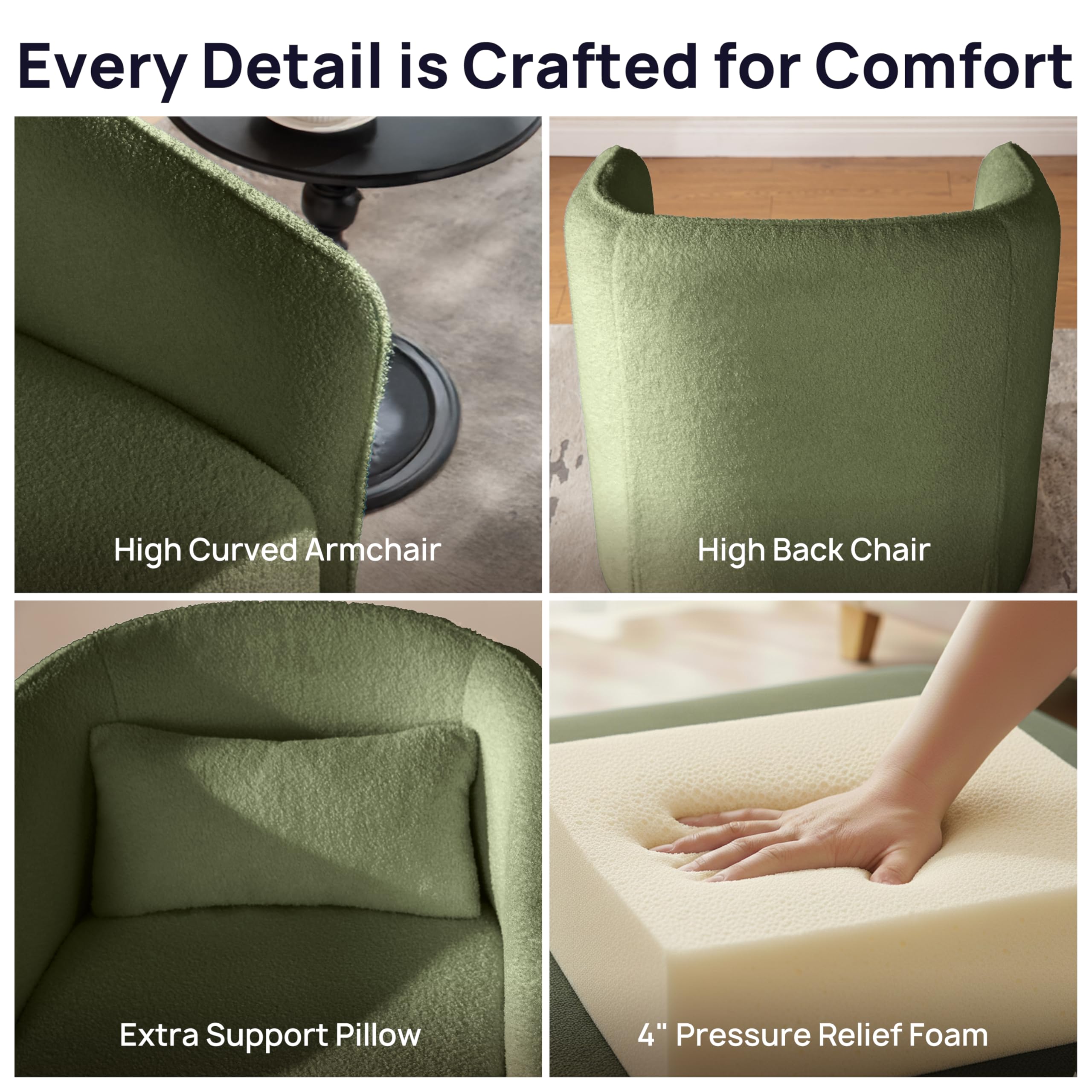 Oversized Boucle Swivel Accent Chair with 82L Hidden Storage, 360° Swivel Barrel Chair for Living Room, Small Space, Bedroom, Nursery, Modern Comfy Cloud Armchair Single Sofa, Cream White Sherpa&Teddy
