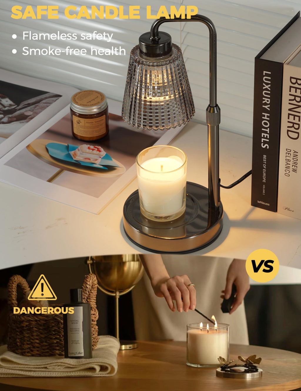 GODONLIF Candle Warmer Lamp with Cycle Timer, Birthday Gifts for Women Mom Her, House Warming Gifts New Home Room Decor, Wax Melt Warmer for Jar Candles with 2 Bulbs