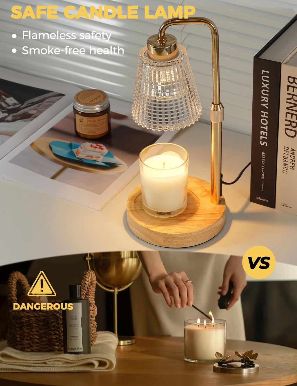 GODONLIF Candle Warmer Lamp with Cycle Timer, Birthday Gifts for Women Mom Her, House Warming Gifts New Home Room Decor, Wax Melt Warmer for Jar Candles with 2 Bulbs