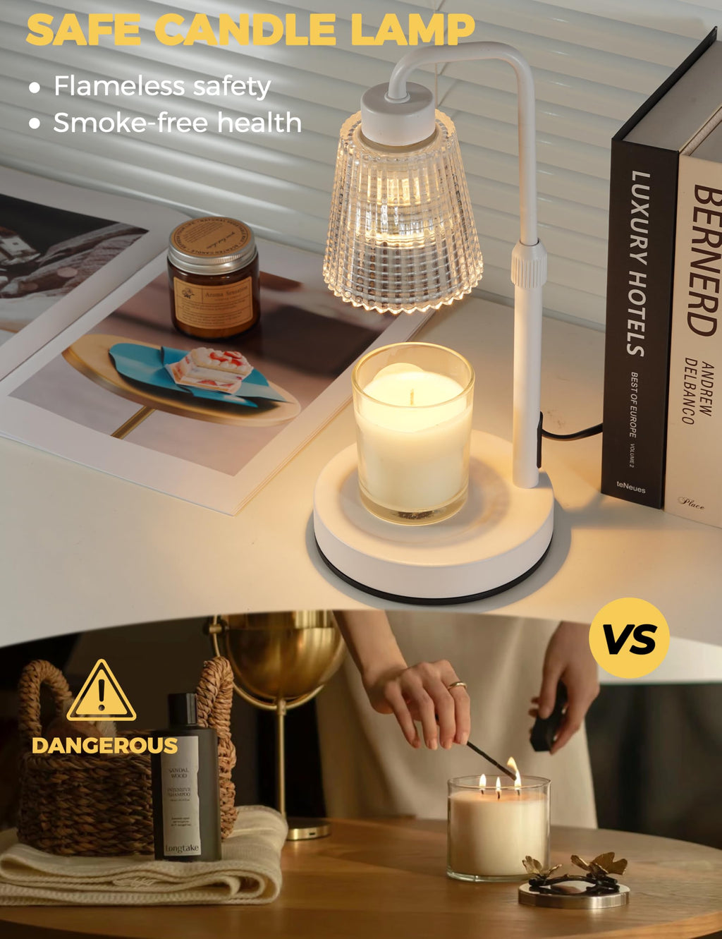 GODONLIF Candle Warmer Lamp with Cycle Timer, Birthday Gifts for Women Mom Her, House Warming Gifts New Home Room Decor, Wax Melt Warmer for Jar Candles with 2 Bulbs