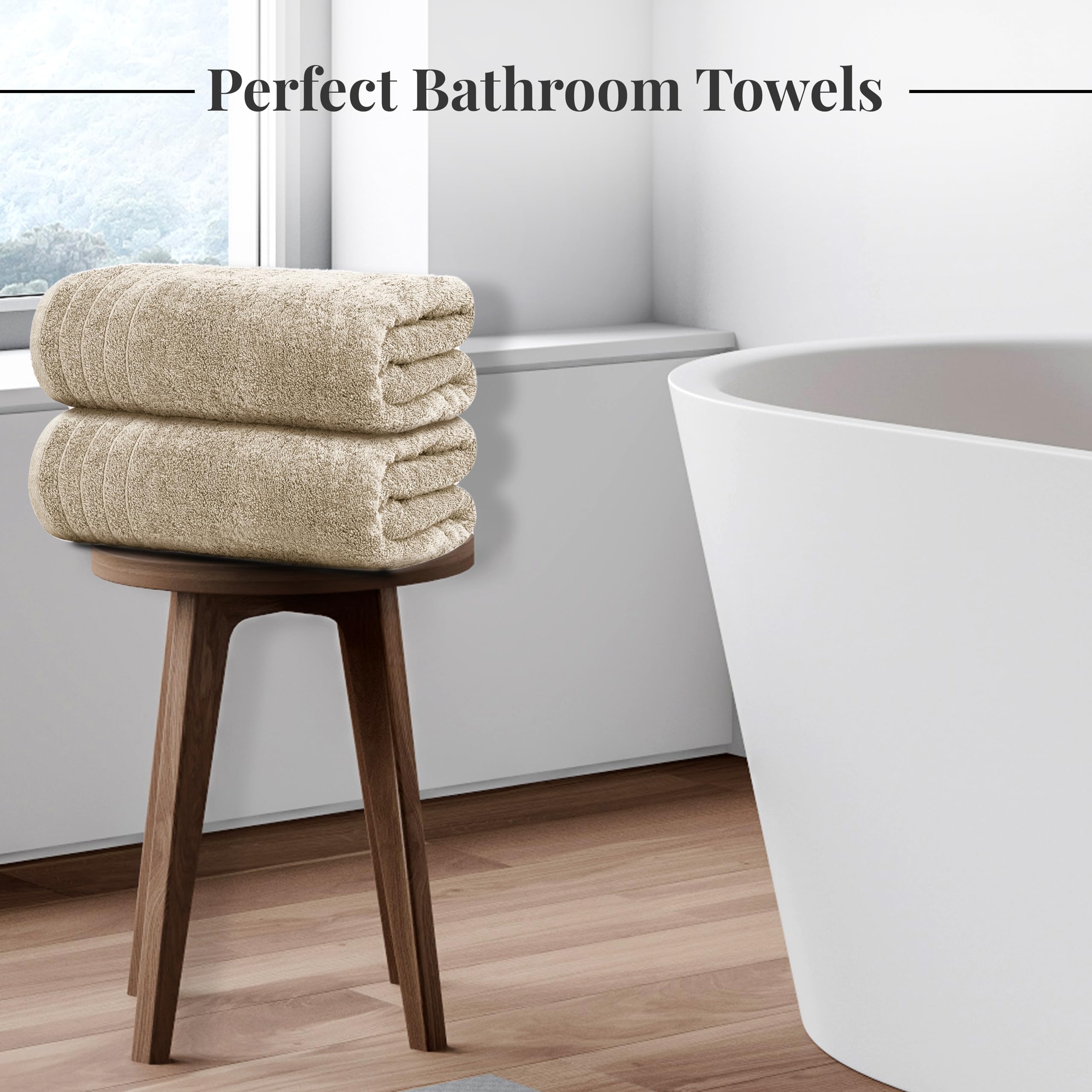 Tens Towels Pack of 8 Towels Set, 2 Extra Large Bath, 2 Hand, 4 Washcloths, 100% Cotton, Lighter Weight, Quicker to Dry, Super Absorbent, Perfect for Bathroom, Dark Grey
