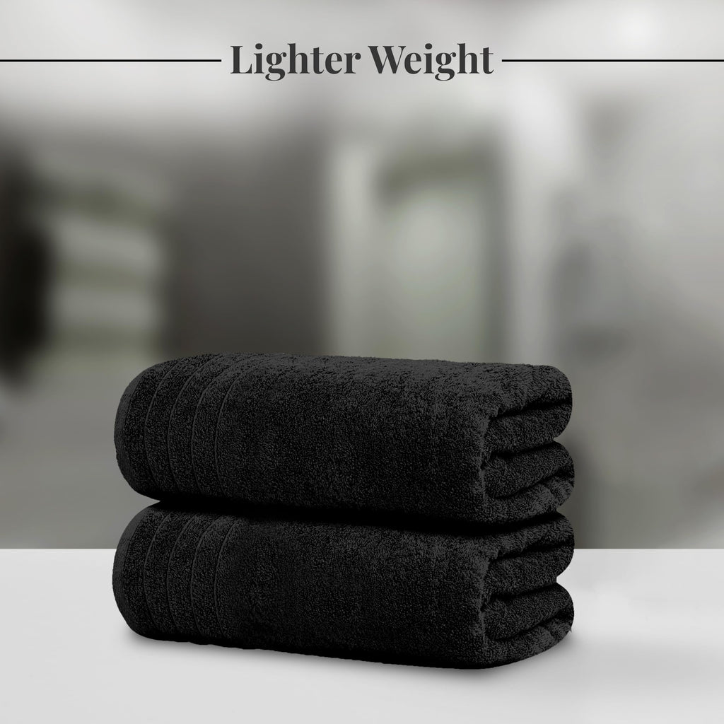 Tens Towels Pack of 8 Towels Set, 2 Extra Large Bath, 2 Hand, 4 Washcloths, 100% Cotton, Lighter Weight, Quicker to Dry, Super Absorbent, Perfect for Bathroom, Dark Grey