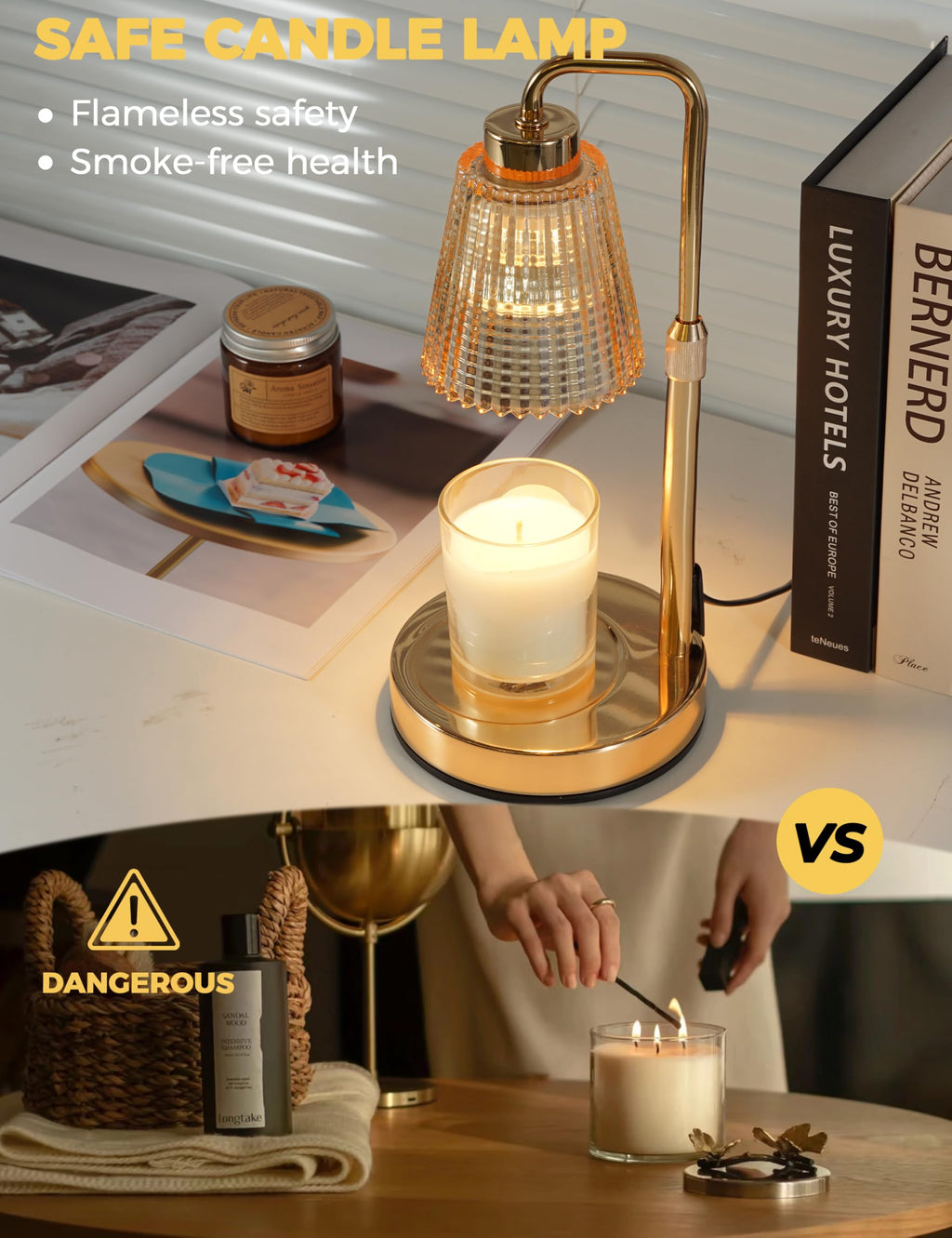 GODONLIF Candle Warmer Lamp with Cycle Timer, Birthday Gifts for Women Mom Her, House Warming Gifts New Home Room Decor, Wax Melt Warmer for Jar Candles with 2 Bulbs
