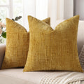 decorUhome Summer Cream White Chenille Throw Pillow Covers 18x18 Set of 2 Textured Cozy Slubby Couch Pillow Covers Modern Farmhouse Boho Decorative Pillow Cases for Bed Sofa Living Room