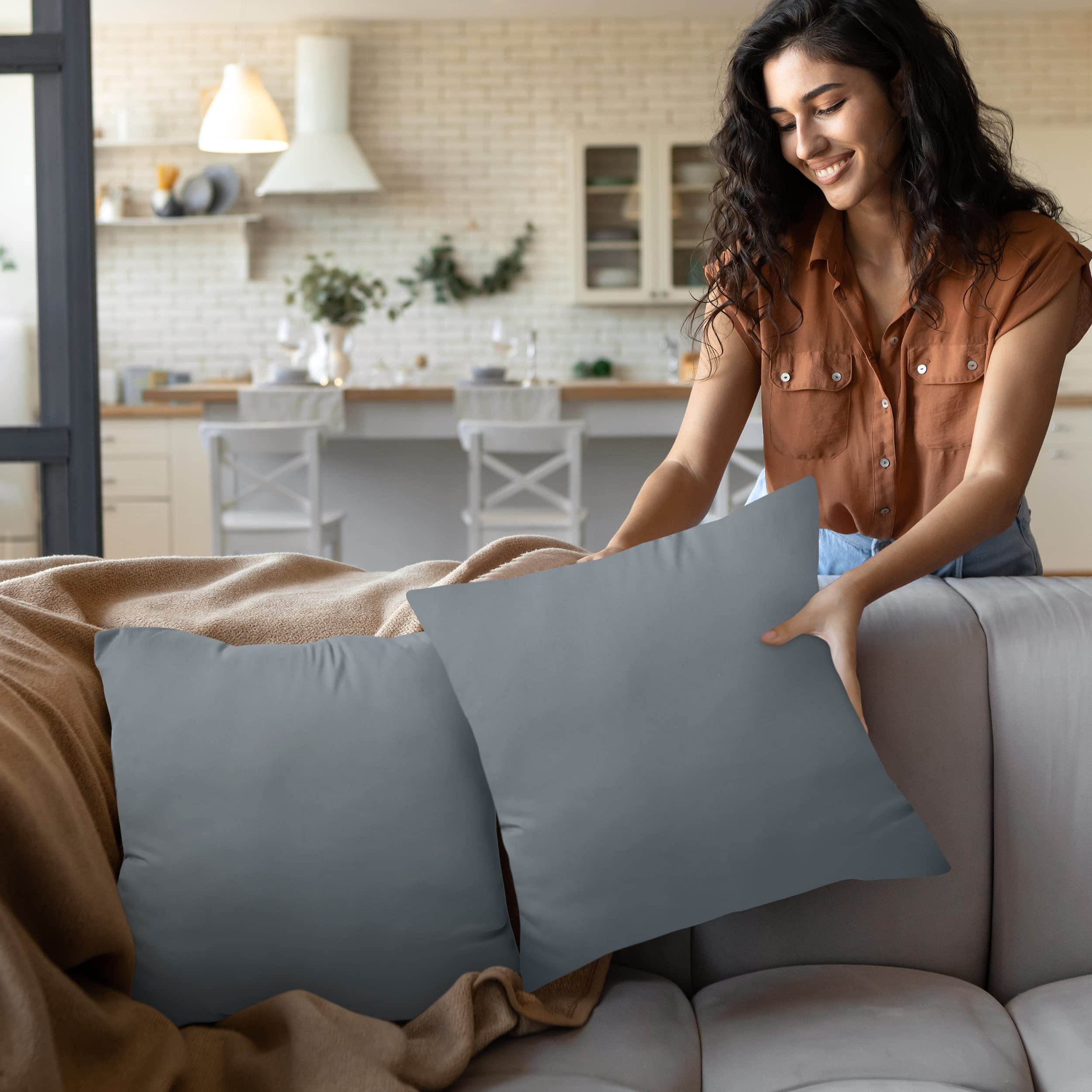 Utopia Bedding 18x18 Pillow Inserts, Set of 2, White – Indoor Decorative Throw Pillows for Bed, Sofa & Couch – Soft, Supportive & Fluffy Cushion Inserts
