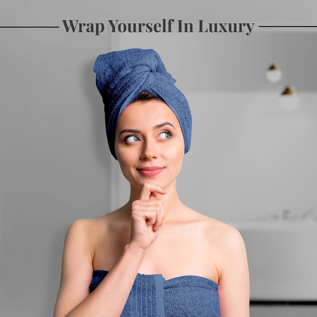 Tens Towels Pack of 8 Towels Set, 2 Extra Large Bath, 2 Hand, 4 Washcloths, 100% Cotton, Lighter Weight, Quicker to Dry, Super Absorbent, Perfect for Bathroom, Dark Grey