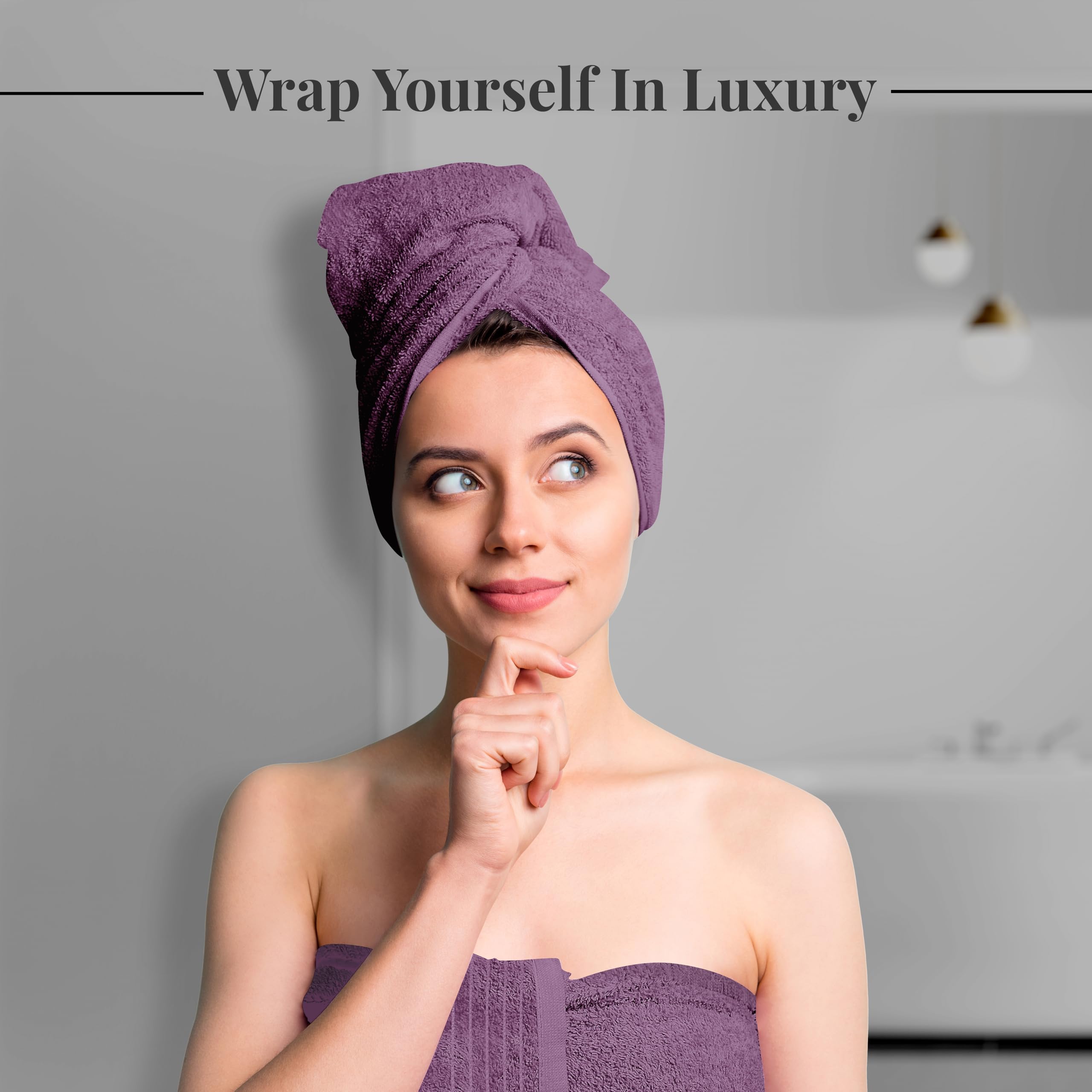 Tens Towels Pack of 8 Towels Set, 2 Extra Large Bath, 2 Hand, 4 Washcloths, 100% Cotton, Lighter Weight, Quicker to Dry, Super Absorbent, Perfect for Bathroom, Dark Grey