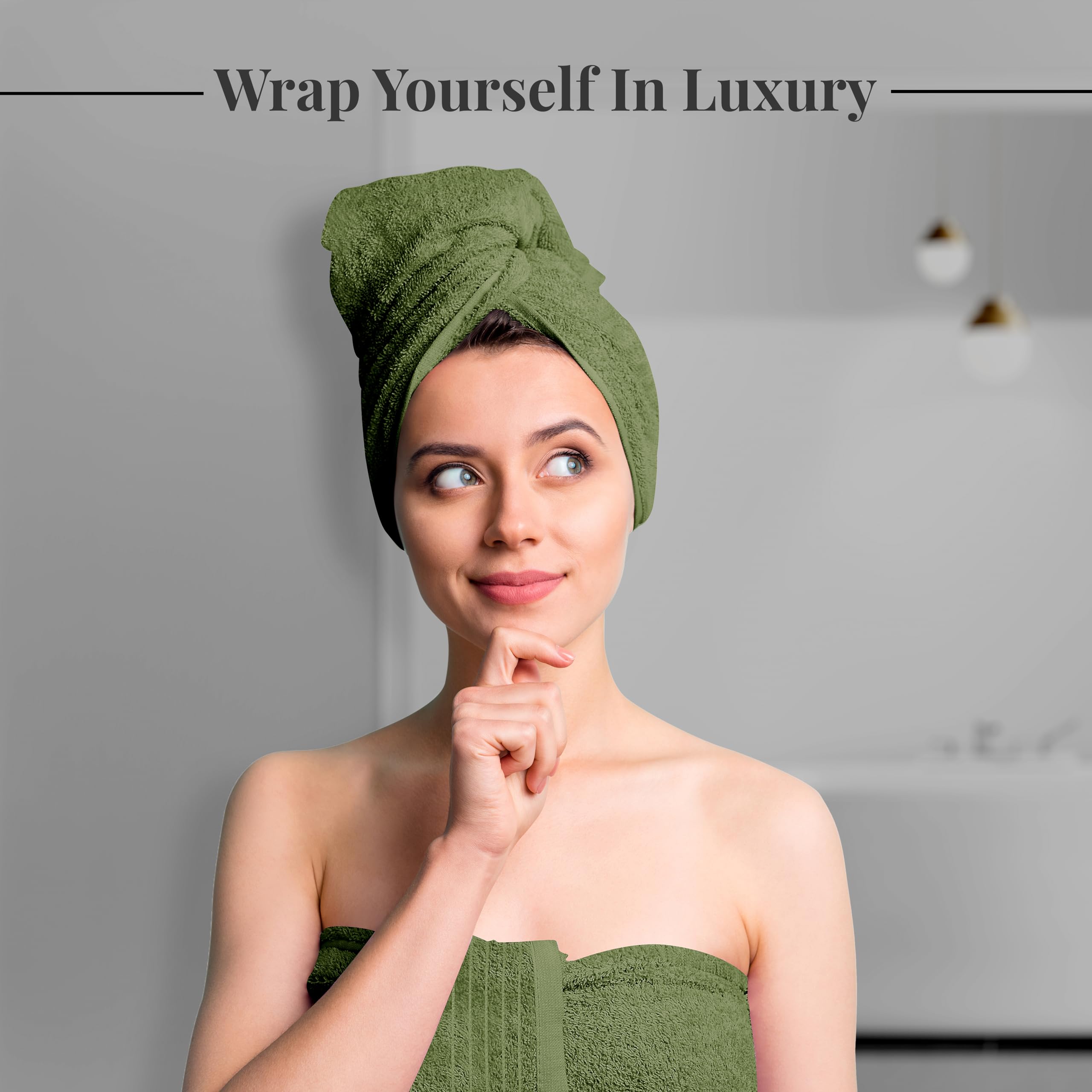 Tens Towels Pack of 8 Towels Set, 2 Extra Large Bath, 2 Hand, 4 Washcloths, 100% Cotton, Lighter Weight, Quicker to Dry, Super Absorbent, Perfect for Bathroom, Dark Grey