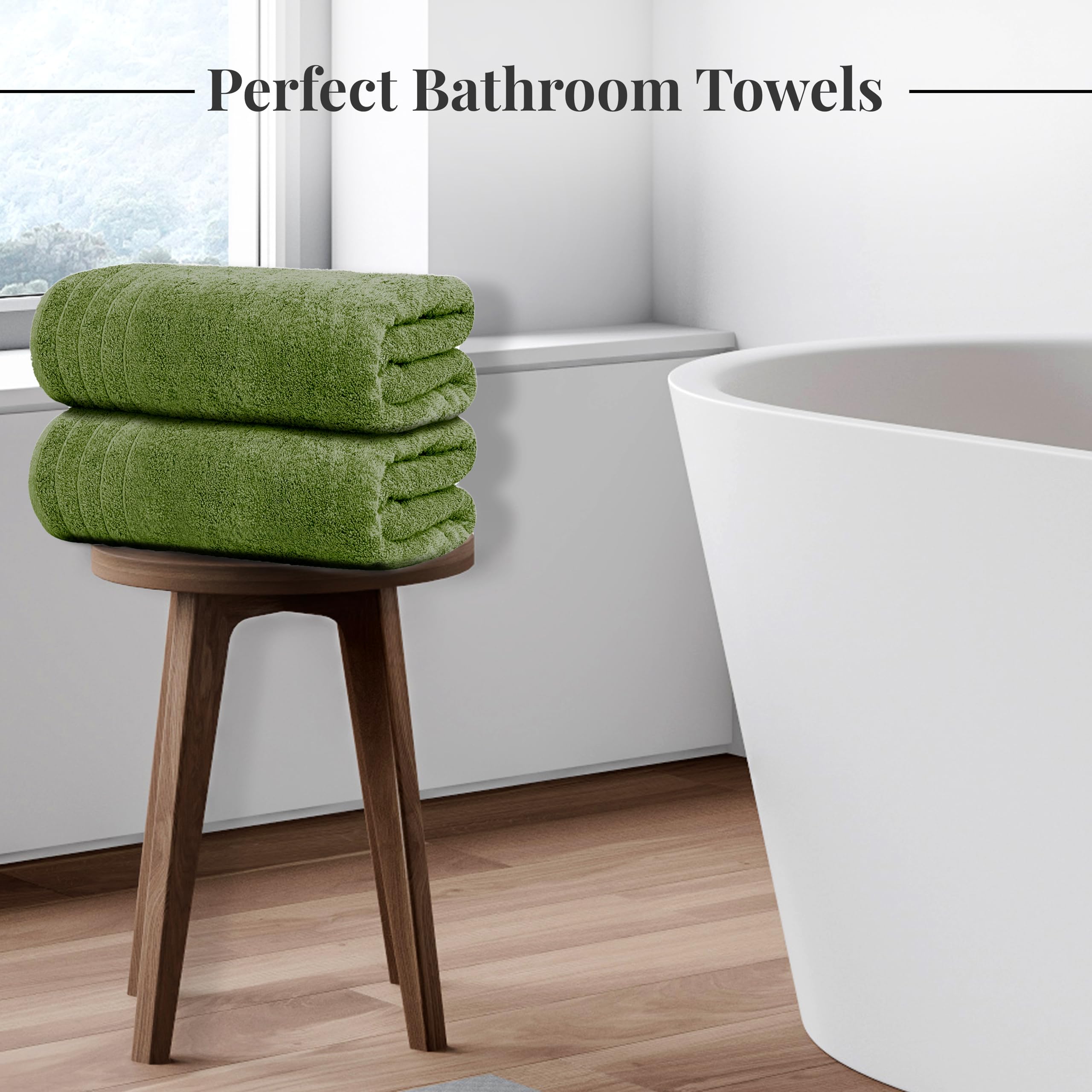 Tens Towels Pack of 8 Towels Set, 2 Extra Large Bath, 2 Hand, 4 Washcloths, 100% Cotton, Lighter Weight, Quicker to Dry, Super Absorbent, Perfect for Bathroom, Dark Grey