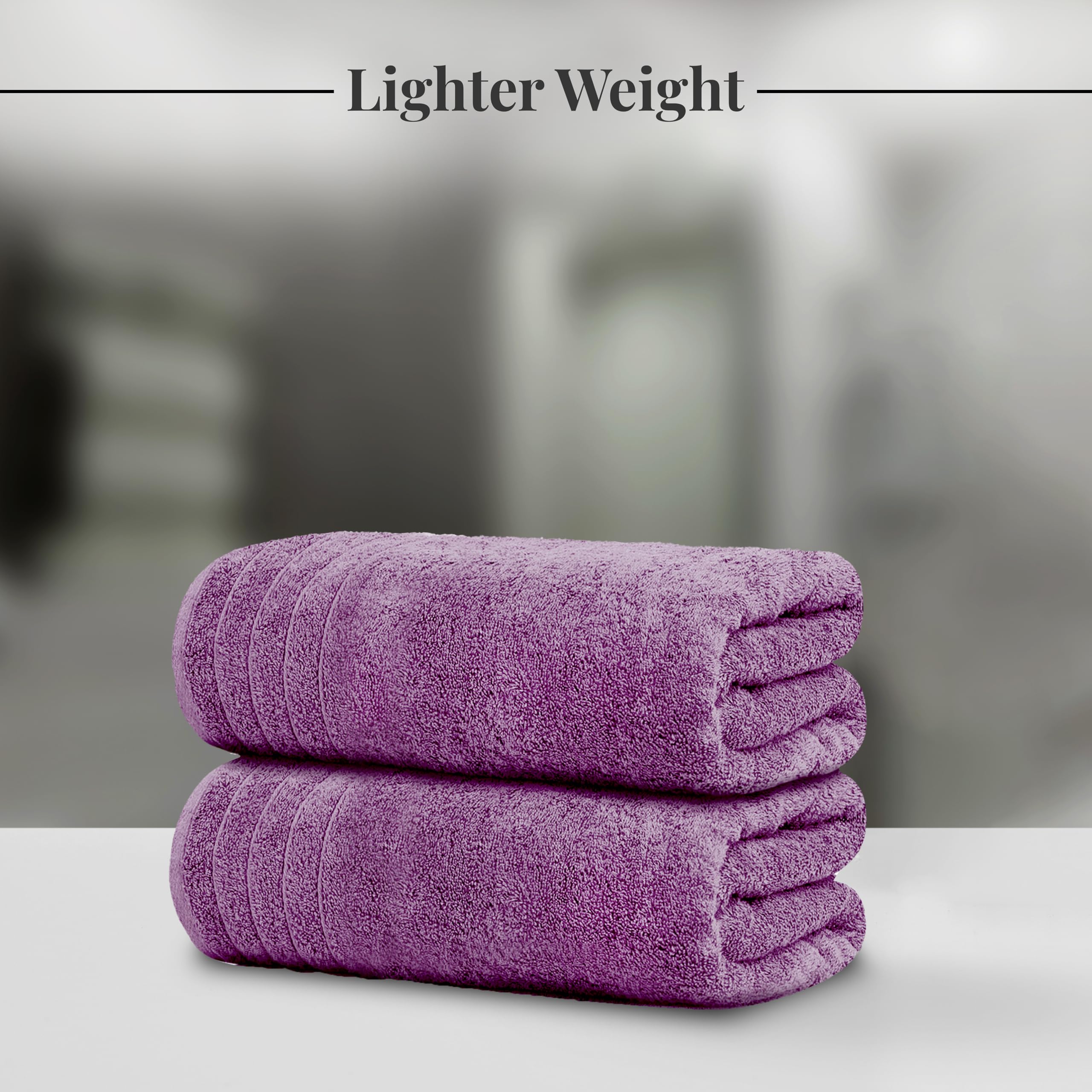 Tens Towels Pack of 8 Towels Set, 2 Extra Large Bath, 2 Hand, 4 Washcloths, 100% Cotton, Lighter Weight, Quicker to Dry, Super Absorbent, Perfect for Bathroom, Dark Grey