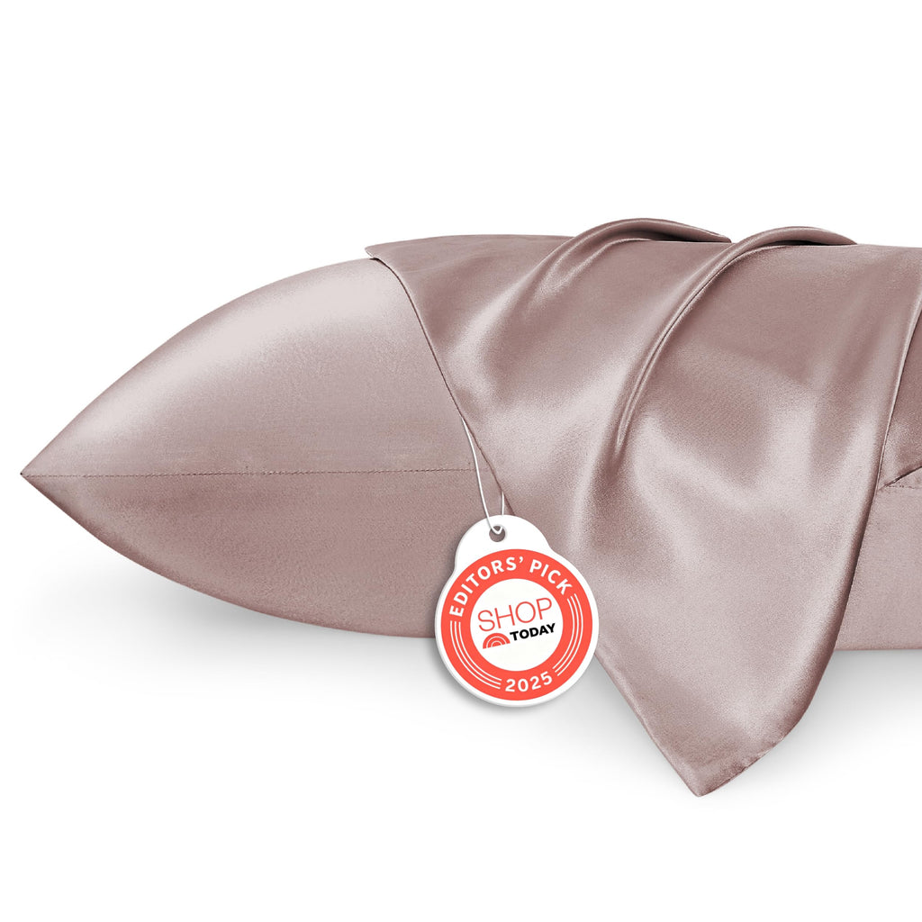 Bedsure Satin Pillowcases, Similar to Silk Pillow Cases Queen Size Set of 2, Cooling Pillow Case for Sleeping Women with Envelope Closure, Gifts for Women Men, Beige, 20x30 Inches, 2pcs