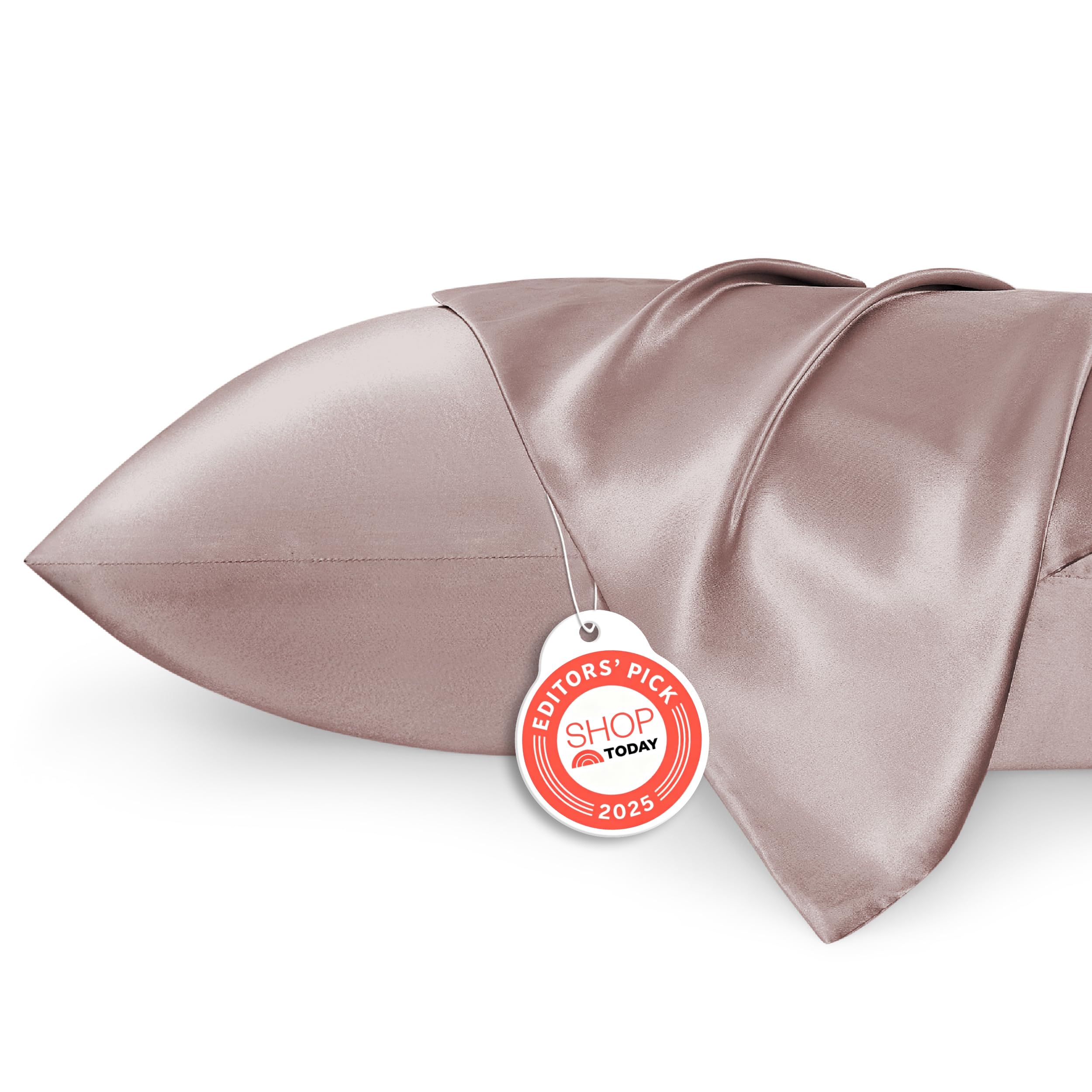 Bedsure Satin Pillowcases, Similar to Silk Pillow Cases Queen Size Set of 2, Cooling Pillow Case for Sleeping Women with Envelope Closure, Gifts for Women Men, Beige, 20x30 Inches, 2pcs