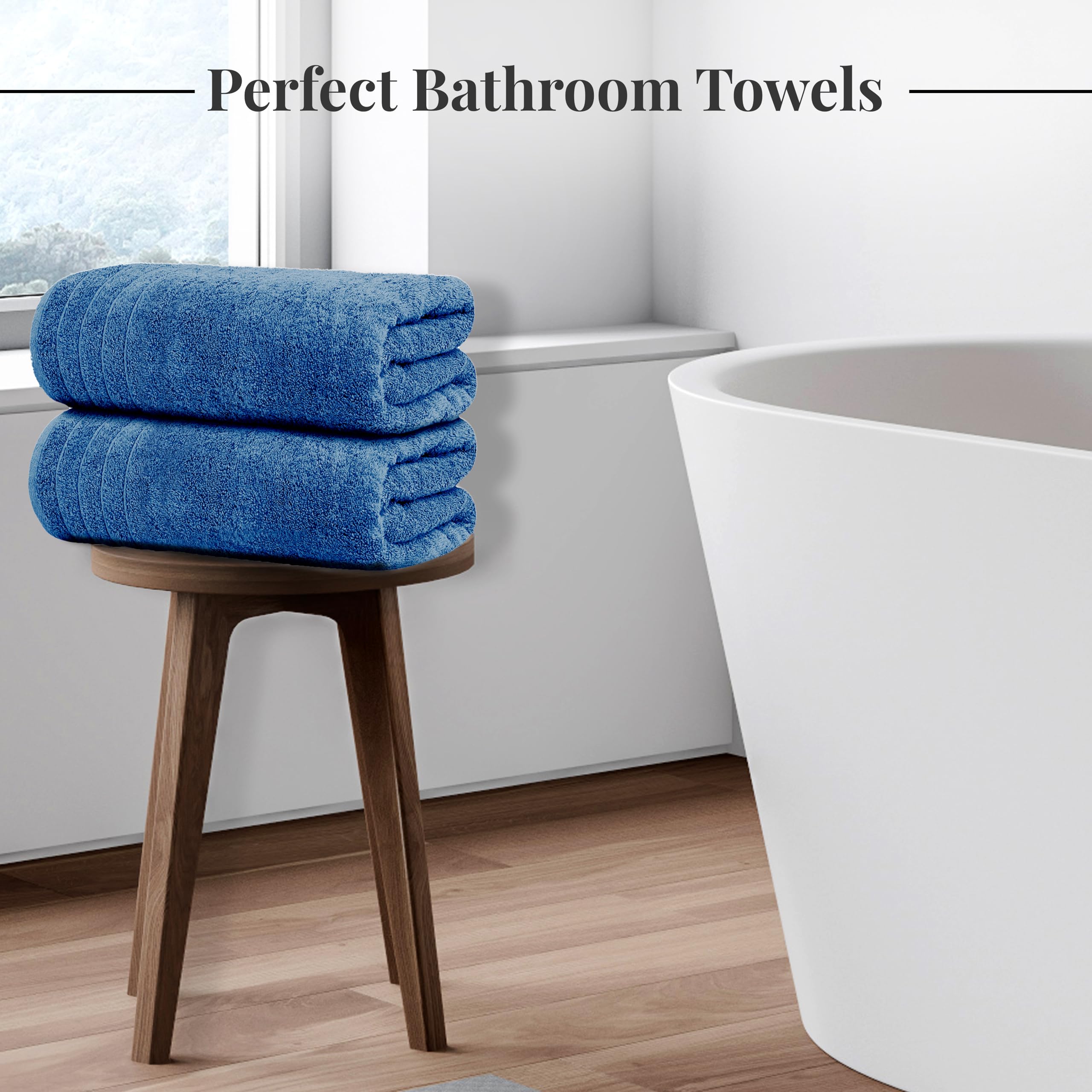 Tens Towels Pack of 8 Towels Set, 2 Extra Large Bath, 2 Hand, 4 Washcloths, 100% Cotton, Lighter Weight, Quicker to Dry, Super Absorbent, Perfect for Bathroom, Dark Grey