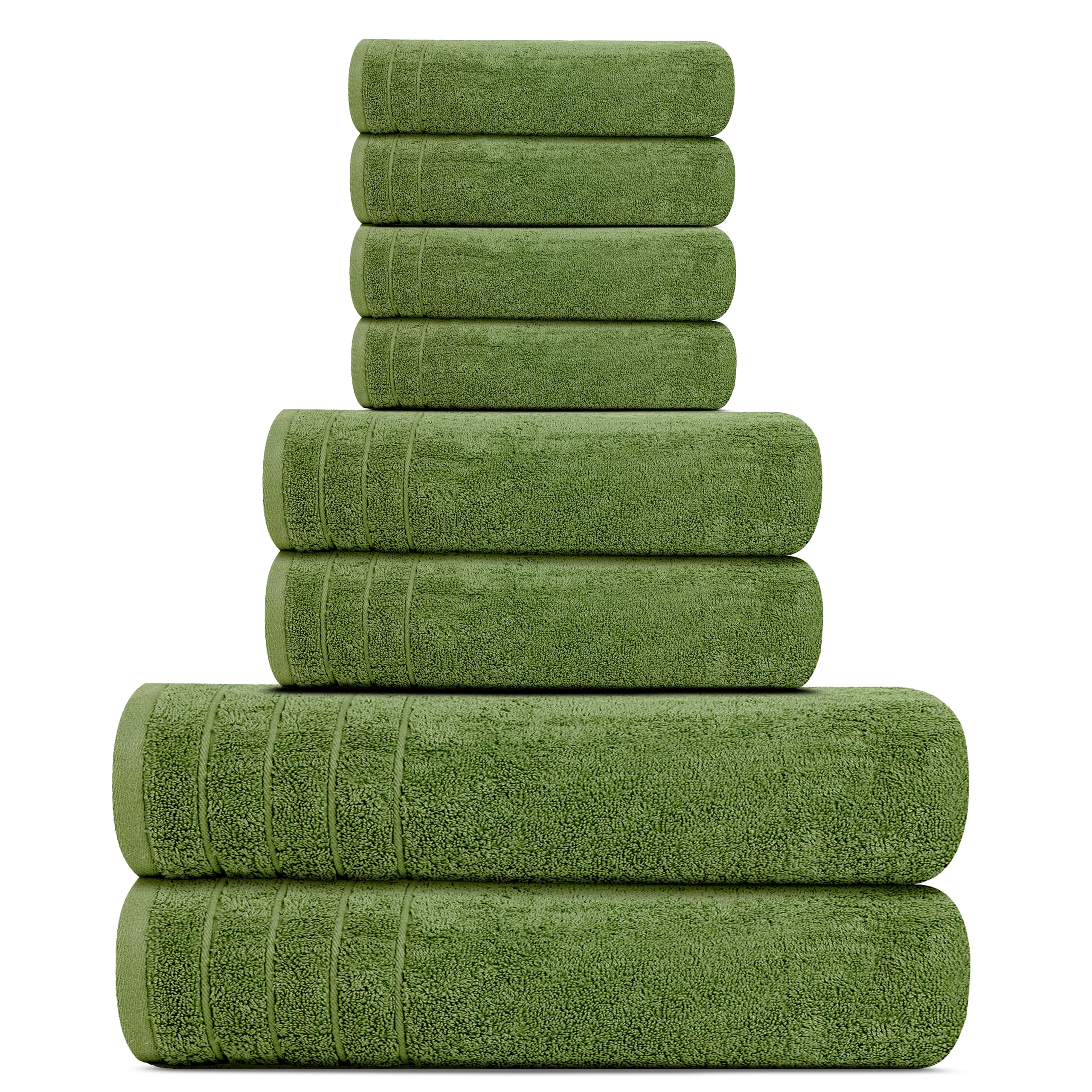 Tens Towels Pack of 8 Towels Set, 2 Extra Large Bath, 2 Hand, 4 Washcloths, 100% Cotton, Lighter Weight, Quicker to Dry, Super Absorbent, Perfect for Bathroom, Dark Grey