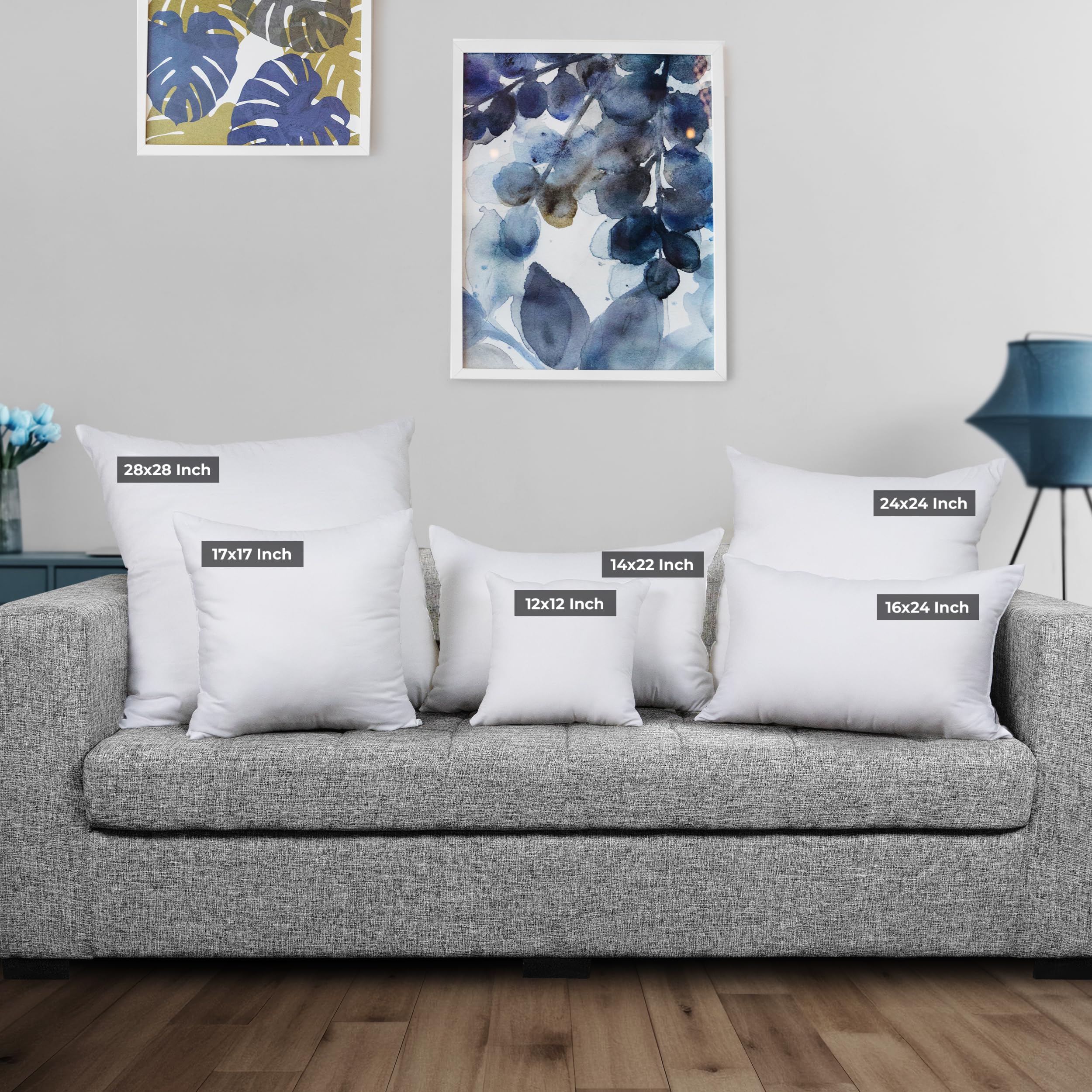Utopia Bedding 18x18 Pillow Inserts, Set of 2, White – Indoor Decorative Throw Pillows for Bed, Sofa & Couch – Soft, Supportive & Fluffy Cushion Inserts