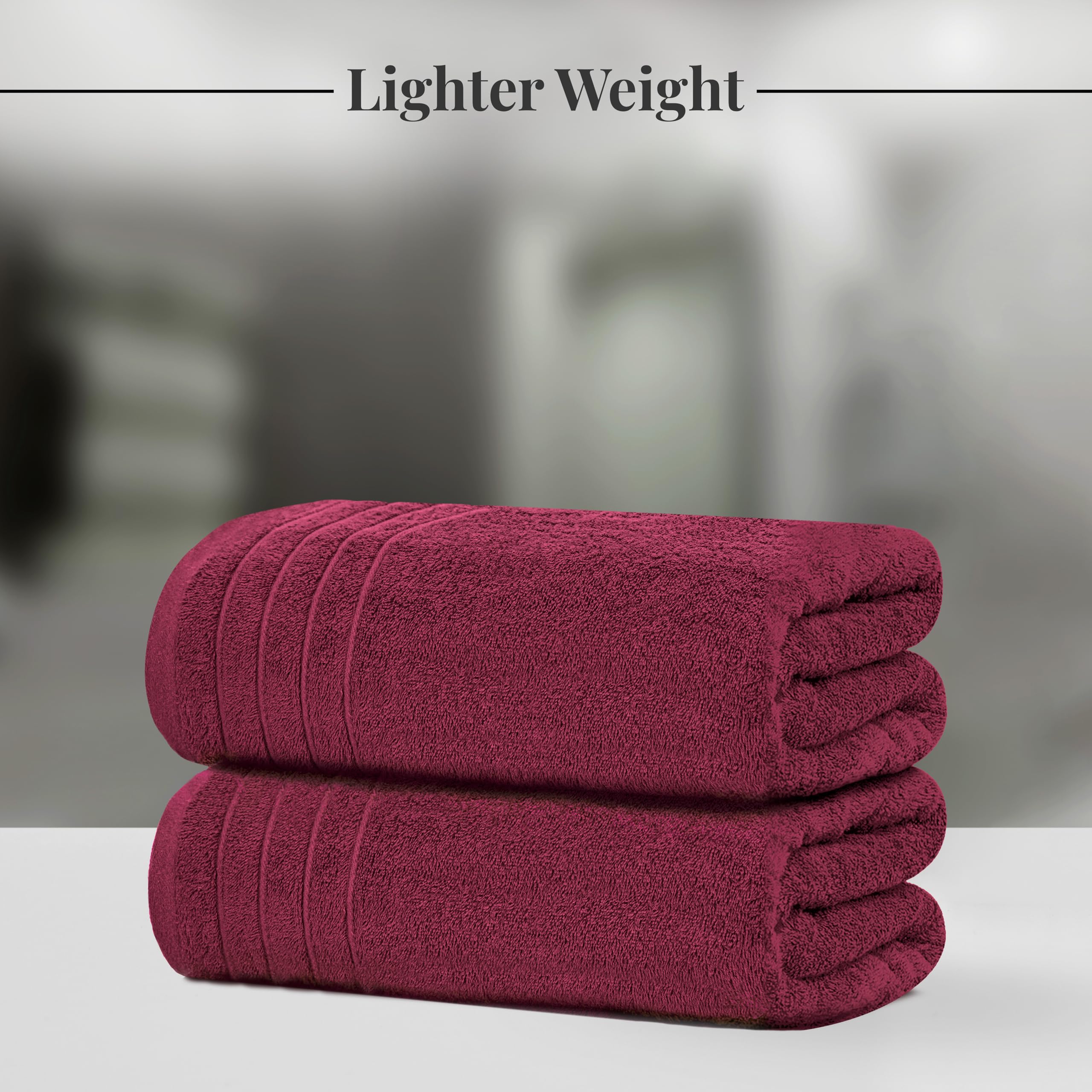 Tens Towels Pack of 8 Towels Set, 2 Extra Large Bath, 2 Hand, 4 Washcloths, 100% Cotton, Lighter Weight, Quicker to Dry, Super Absorbent, Perfect for Bathroom, Dark Grey