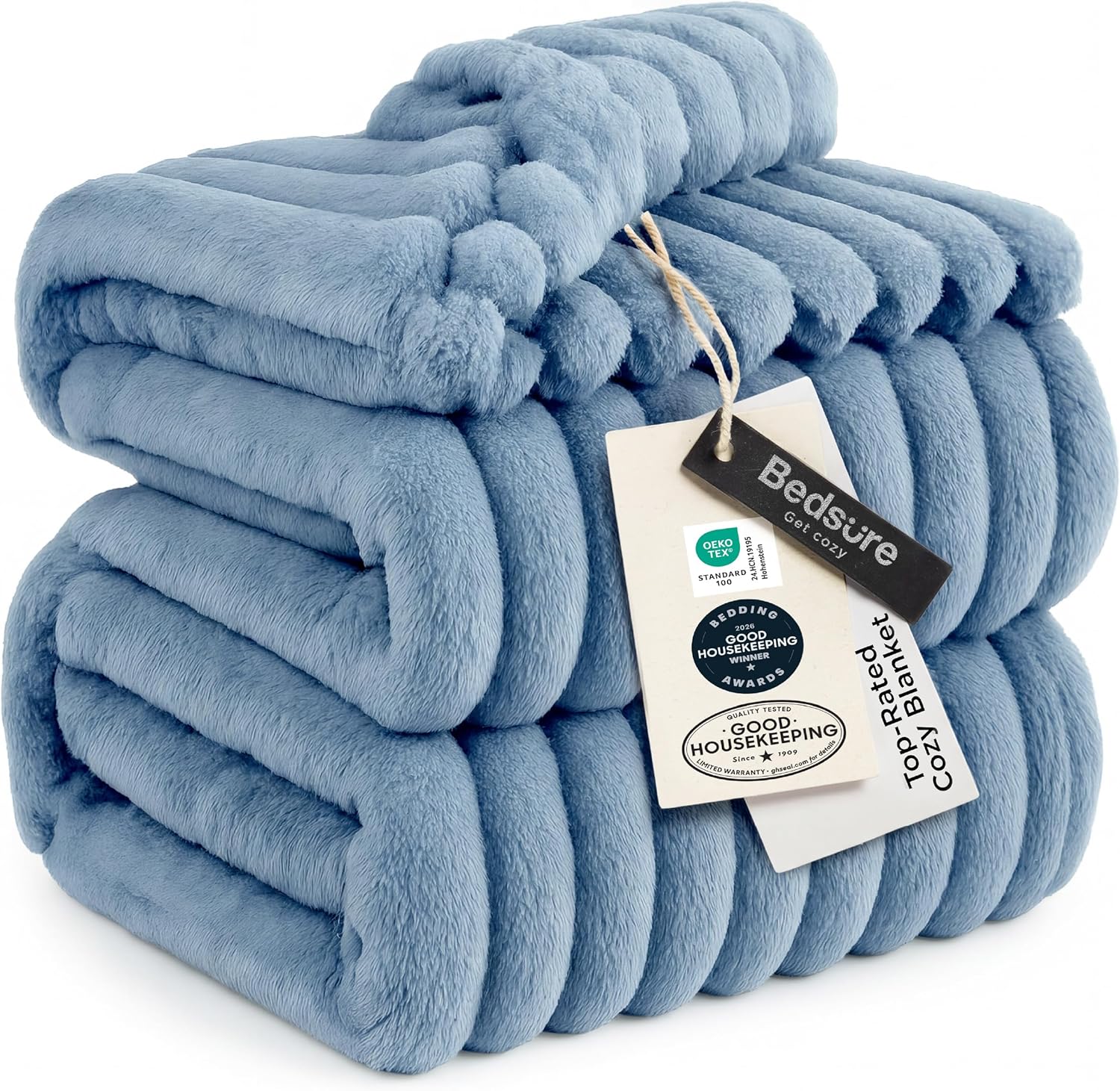 Bedsure GentleSoft White Throw Blanket for Couch - Graduation Gifts Teacher Birthday Gifts for Women Mom Her Girls, Cozy Fleece Blanket for Sofa Bed Living Room Home Decor, Off White, 50x60 Inchess